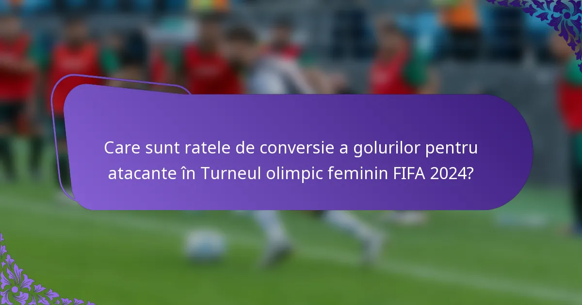 Care sunt ratele de conversie a golurilor pentru atacante în Turneul olimpic feminin FIFA 2024?