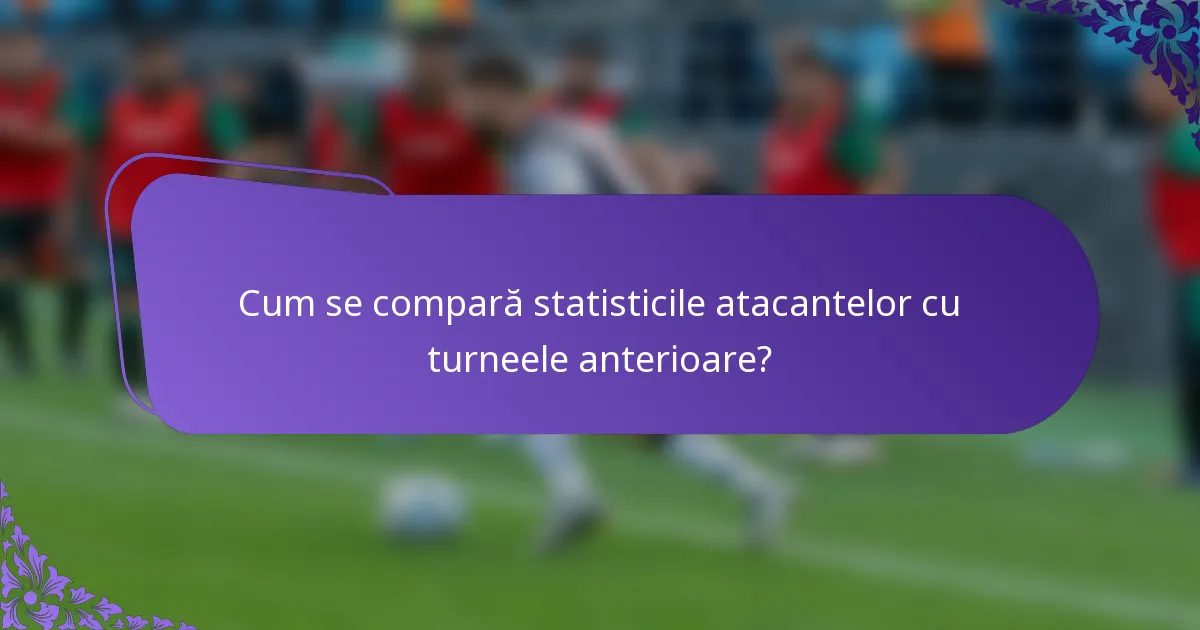 Cum se compară statisticile atacantelor cu turneele anterioare?