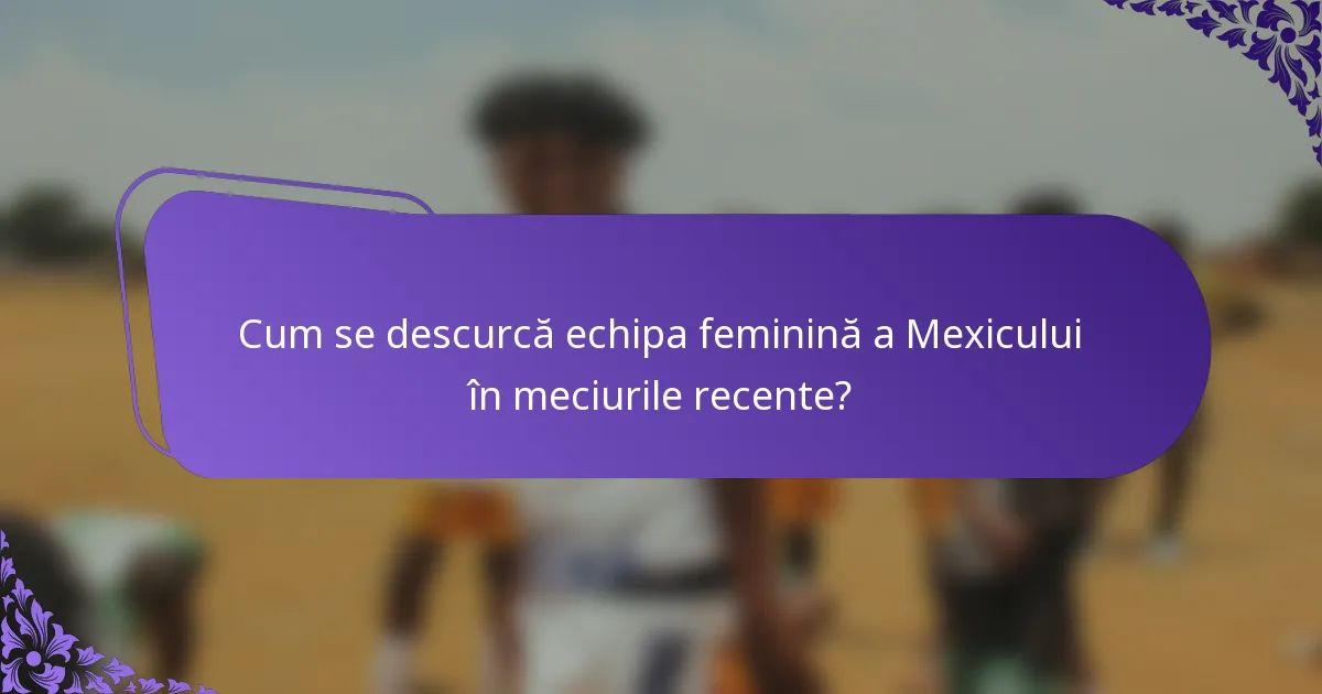 Cum se descurcă echipa feminină a Mexicului în meciurile recente?
